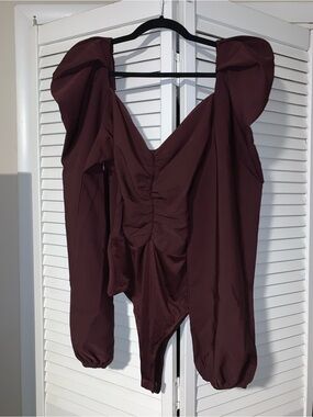Missguided Plus Size Women’s Puff Shoulder Bodysuit